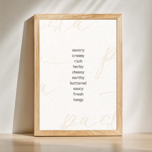 Pasta words wall art