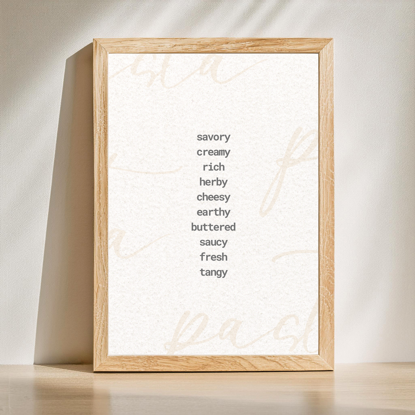 Pasta words wall art